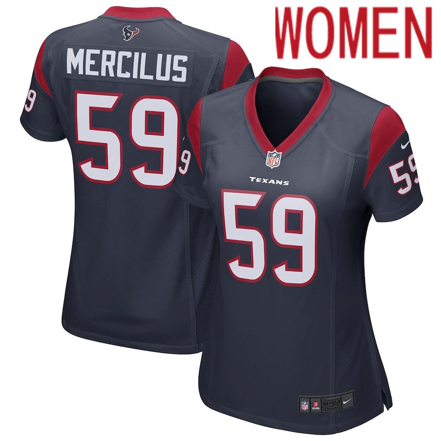 Women Houston Texans 59 Whitney Mercilus Nike Navy Game NFL Jersey
